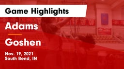 Adams  vs Goshen  Game Highlights - Nov. 19, 2021