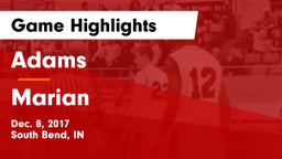 Adams  vs Marian  Game Highlights - Dec. 8, 2017