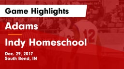 Adams  vs Indy Homeschool Game Highlights - Dec. 29, 2017