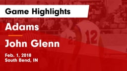 Adams  vs John Glenn  Game Highlights - Feb. 1, 2018