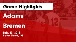 Adams  vs Bremen  Game Highlights - Feb. 13, 2018