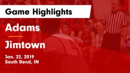 Adams  vs Jimtown  Game Highlights - Jan. 22, 2019