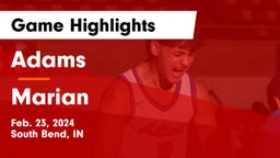 Adams  vs Marian  Game Highlights - Feb. 23, 2024