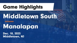 Middletown South  vs Manalapan  Game Highlights - Dec. 18, 2023