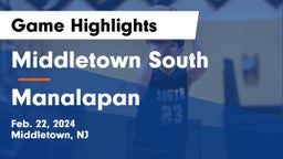 Middletown South  vs Manalapan  Game Highlights - Feb. 22, 2024
