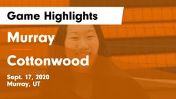 Murray  vs Cottonwood  Game Highlights - Sept. 17, 2020