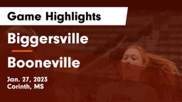 Biggersville  vs Booneville  Game Highlights - Jan. 27, 2023