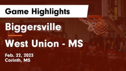Biggersville  vs West Union - MS Game Highlights - Feb. 22, 2023