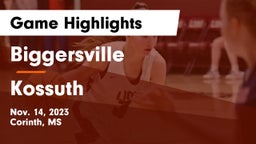Biggersville  vs Kossuth  Game Highlights - Nov. 14, 2023