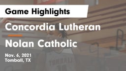 Concordia Lutheran  vs Nolan Catholic  Game Highlights - Nov. 6, 2021