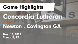 Concordia Lutheran  vs Newton , Covington GA Game Highlights - Nov. 13, 2021