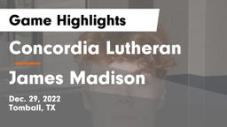 Concordia Lutheran  vs James Madison  Game Highlights - Dec. 29, 2022