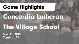 Concordia Lutheran  vs The Village School Game Highlights - Jan. 31, 2023