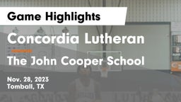 Concordia Lutheran  vs The John Cooper School Game Highlights - Nov. 28, 2023
