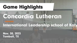 Concordia Lutheran  vs International Leadership school of Katy Game Highlights - Nov. 30, 2023
