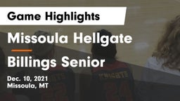 Missoula Hellgate  vs Billings Senior  Game Highlights - Dec. 10, 2021