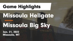 Missoula Hellgate  vs Missoula Big Sky  Game Highlights - Jan. 21, 2022