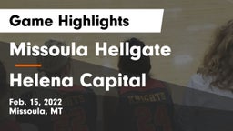 Missoula Hellgate  vs Helena Capital  Game Highlights - Feb. 15, 2022