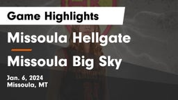 Missoula Hellgate  vs Missoula Big Sky  Game Highlights - Jan. 6, 2024