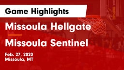 Missoula Hellgate  vs Missoula Sentinel  Game Highlights - Feb. 27, 2020