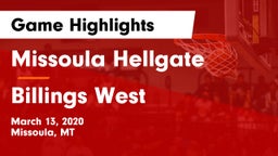 Missoula Hellgate  vs Billings West  Game Highlights - March 13, 2020