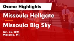 Missoula Hellgate  vs Missoula Big Sky  Game Highlights - Jan. 26, 2021