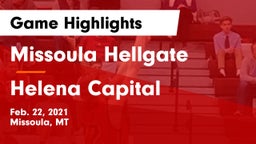 Missoula Hellgate  vs Helena Capital  Game Highlights - Feb. 22, 2021