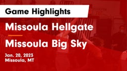 Missoula Hellgate  vs Missoula Big Sky  Game Highlights - Jan. 20, 2023