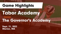Tabor Academy  vs The Governor's Academy  Game Highlights - Sept. 21, 2022