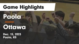 Paola  vs Ottawa  Game Highlights - Dec. 15, 2023