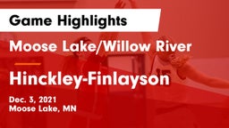 Moose Lake/Willow River  vs Hinckley-Finlayson  Game Highlights - Dec. 3, 2021