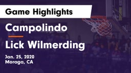 Campolindo  vs Lick Wilmerding  Game Highlights - Jan. 25, 2020