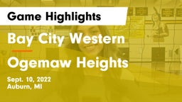 Bay City Western  vs Ogemaw Heights  Game Highlights - Sept. 10, 2022
