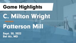 C. Milton Wright  vs Patterson Mill  Game Highlights - Sept. 30, 2022