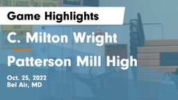 C. Milton Wright  vs Patterson Mill High Game Highlights - Oct. 25, 2022