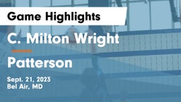 C. Milton Wright  vs Patterson  Game Highlights - Sept. 21, 2023