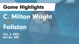 C. Milton Wright  vs Fallston  Game Highlights - Oct. 3, 2023