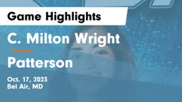 C. Milton Wright  vs Patterson  Game Highlights - Oct. 17, 2023