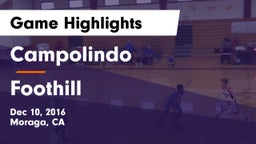 Campolindo  vs Foothill  Game Highlights - Dec 10, 2016