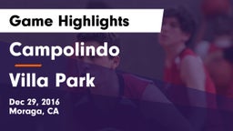 Campolindo  vs Villa Park  Game Highlights - Dec 29, 2016