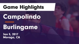 Campolindo  vs Burlingame  Game Highlights - Jan 5, 2017