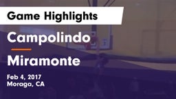 Campolindo  vs Miramonte  Game Highlights - Feb 4, 2017