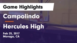 Campolindo  vs Hercules High Game Highlights - Feb 25, 2017
