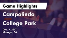 Campolindo  vs College Park Game Highlights - Dec. 9, 2017