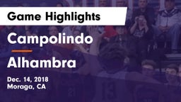 Campolindo  vs Alhambra  Game Highlights - Dec. 14, 2018