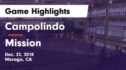 Campolindo  vs Mission  Game Highlights - Dec. 22, 2018