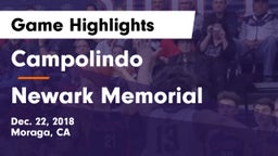 Campolindo  vs Newark Memorial  Game Highlights - Dec. 22, 2018