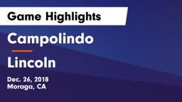 Campolindo  vs Lincoln  Game Highlights - Dec. 26, 2018