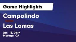 Campolindo  vs Las Lomas  Game Highlights - Jan. 18, 2019