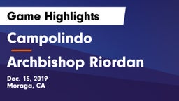 Campolindo  vs Archbishop Riordan Game Highlights - Dec. 15, 2019